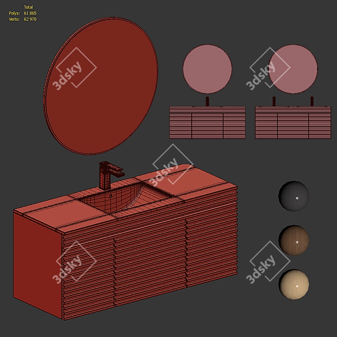 Lexmod Render Bathroom Vanity with Mirror 3D model image 6