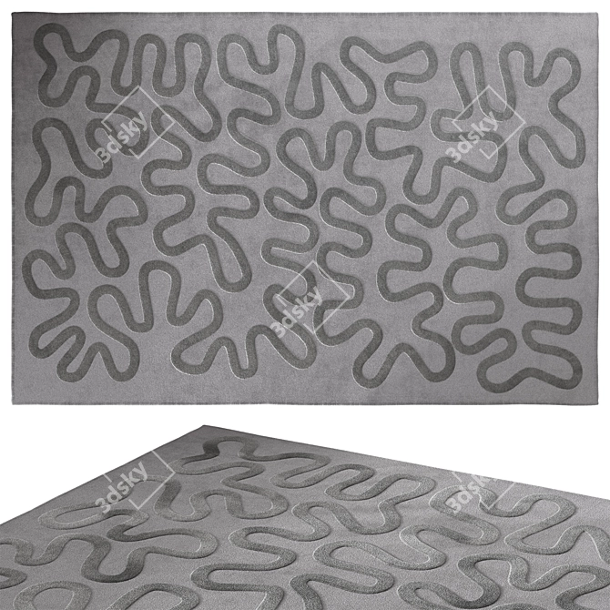 Zandra Rhodes Wiggle Silver Rug 3D model image 1