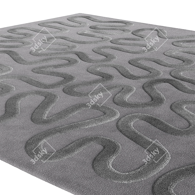 Zandra Rhodes Wiggle Silver Rug 3D model image 2