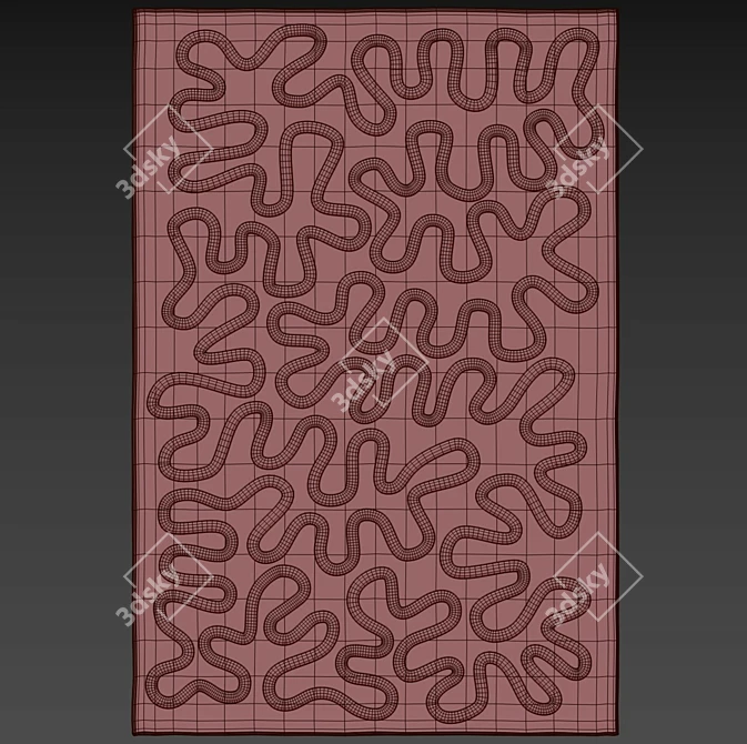 Zandra Rhodes Wiggle Silver Rug 3D model image 3