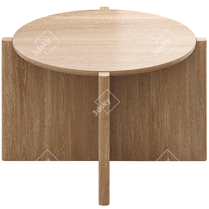 Modern Round Pebble Dining Table 3D model image 2