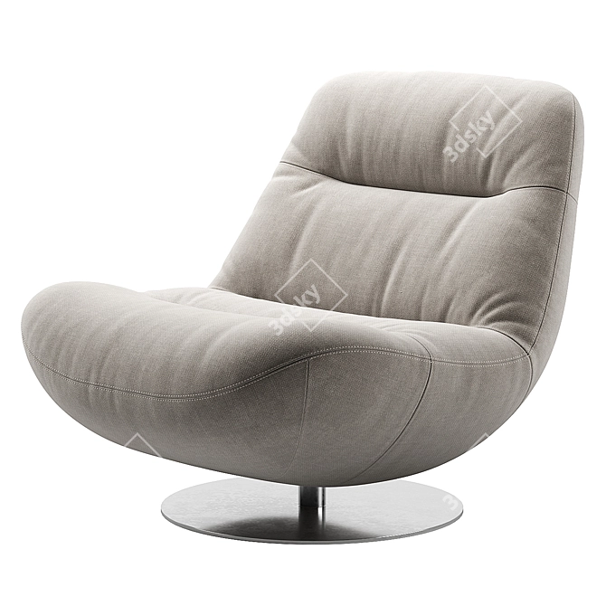 Italian Style Swivel Lounge Chair 3D model image 1