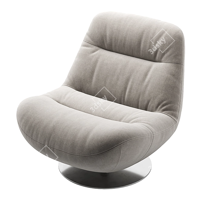 Italian Style Swivel Lounge Chair 3D model image 2