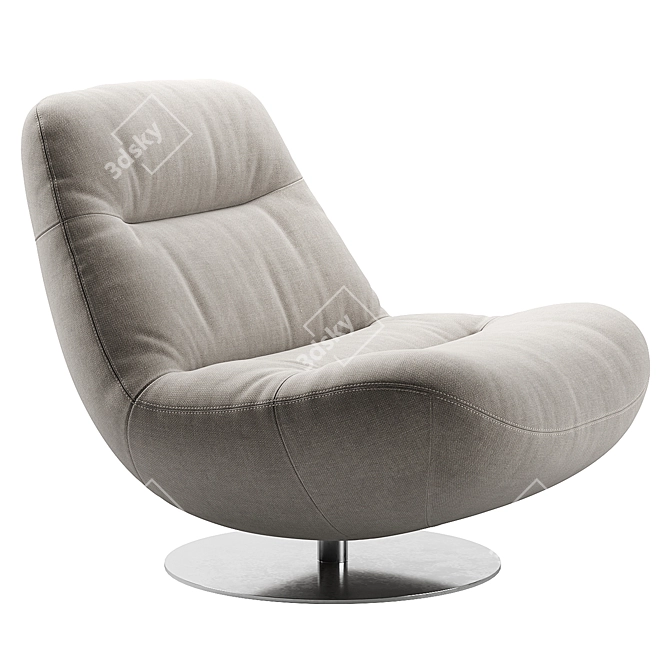 Italian Style Swivel Lounge Chair 3D model image 3