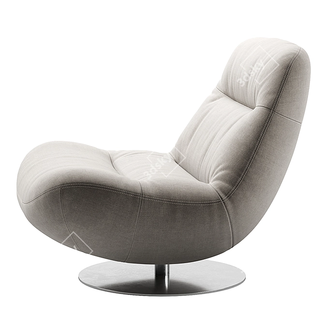 Italian Style Swivel Lounge Chair 3D model image 4