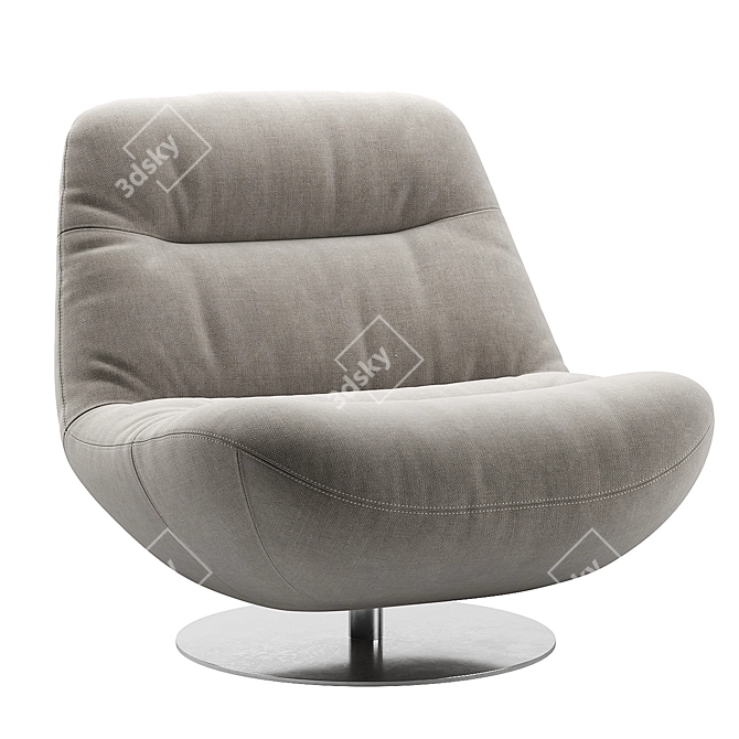 Italian Style Swivel Lounge Chair 3D model image 5