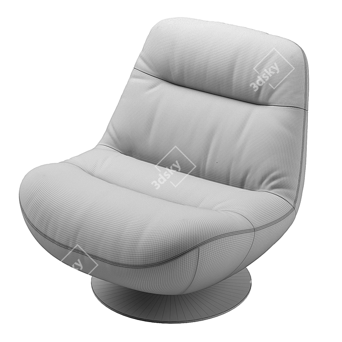 Italian Style Swivel Lounge Chair 3D model image 7