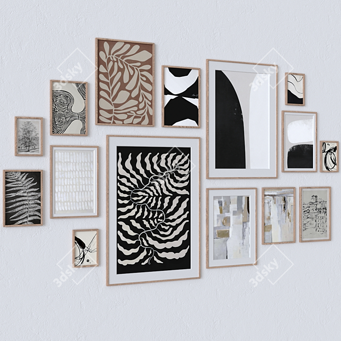 Multi-Frame Wall Art Set 3D model image 2