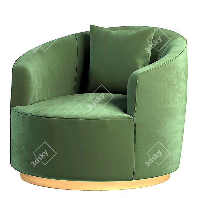 Luxurious Sosa Armchair in Velvet 3D model image 1