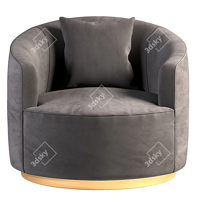 Luxurious Sosa Armchair in Velvet 3D model image 3