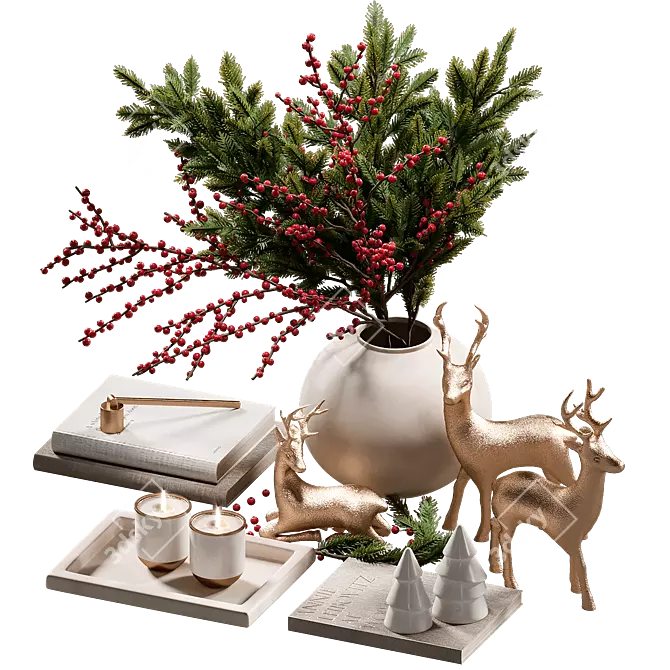 New Year Decor Set 3D model image 3