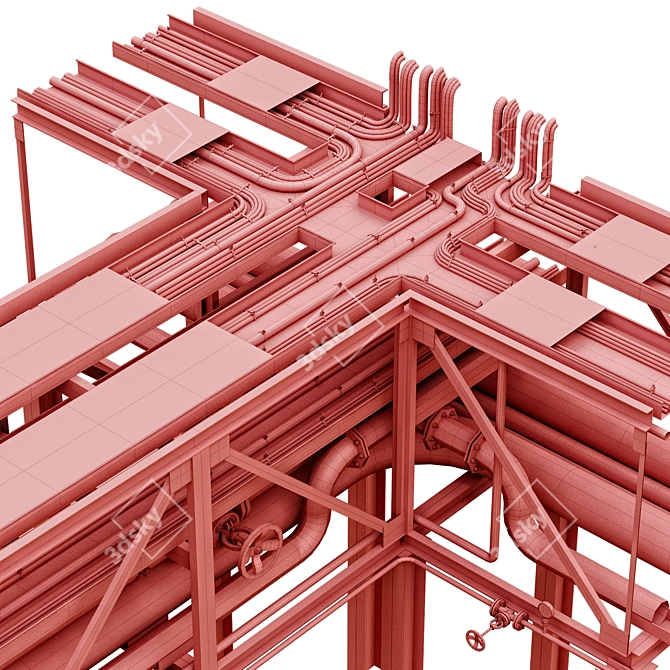 Pipe and Cable Bridge 3D model image 6