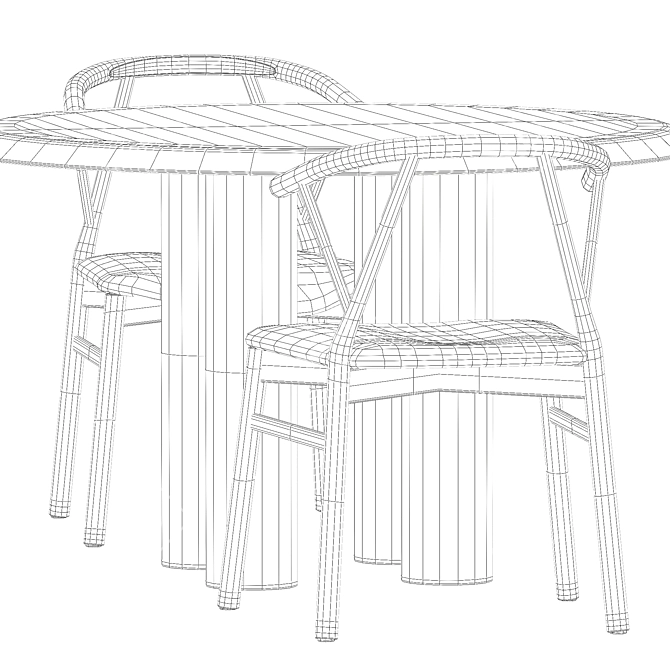 Modern Dining Set: Valerie Chair & Islets Table 3D model image 5