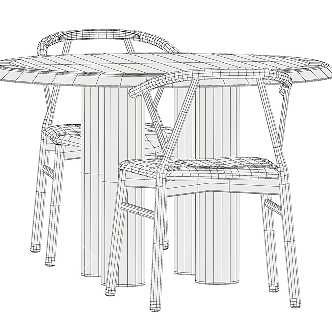 Modern Dining Set: Valerie Chair & Islets Table 3D model image 10