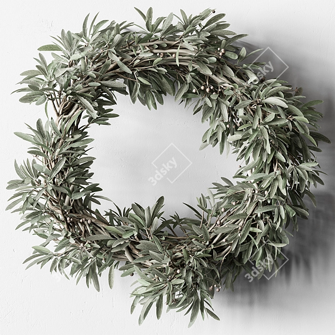 Olive Leaf Wreath Set 19 3D model image 1