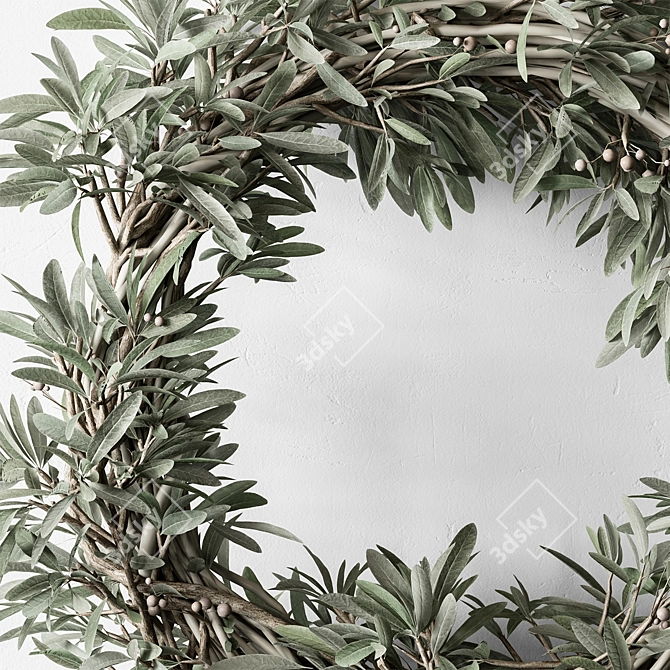 Olive Leaf Wreath Set 19 3D model image 2