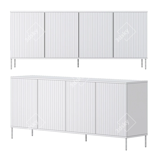 Elegant New Gravure Black Sideboard 3D model image 2