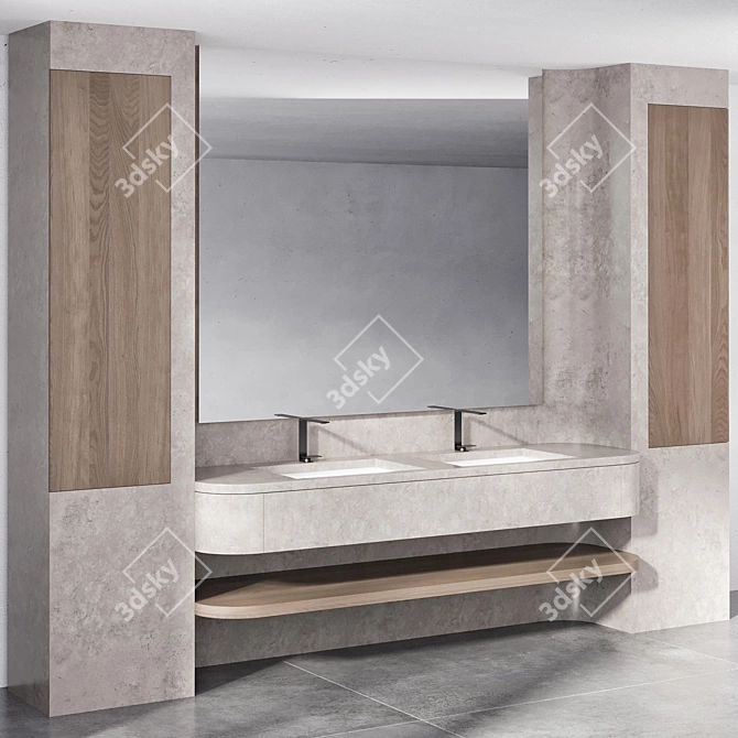 Modern Bathroom Furniture Set 3D model image 2