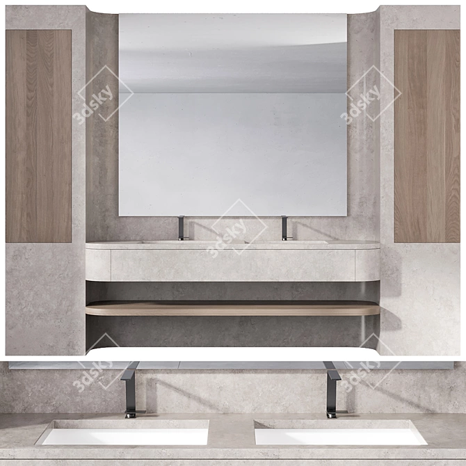 Modern Bathroom Furniture Set 3D model image 4