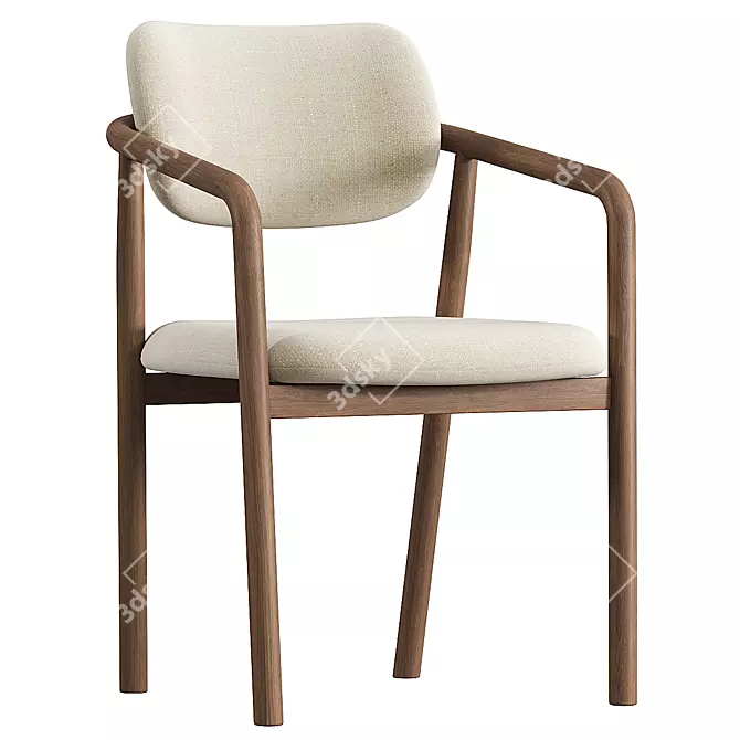 Elegant Beige Dining Chair 3D model image 1