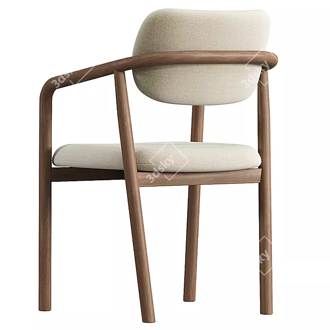 Elegant Beige Dining Chair 3D model image 3