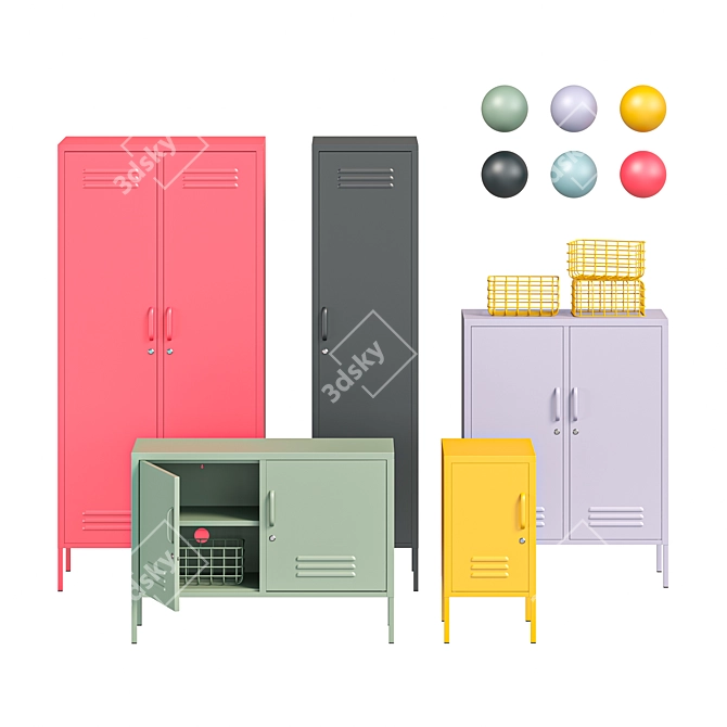 Metal Lockers for Home & Public 3D model image 1