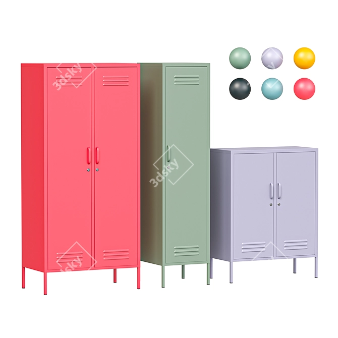 Metal Lockers for Home & Public 3D model image 7