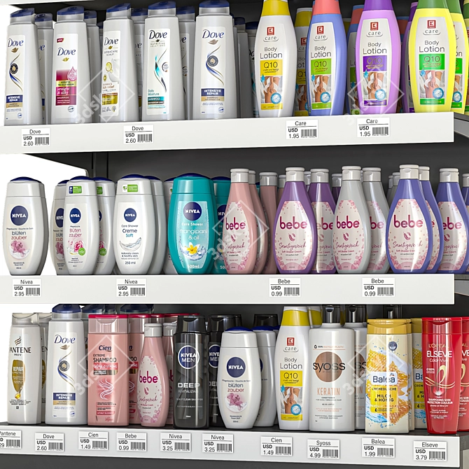 Shampoo Bottle Display Shelving 3D model image 7