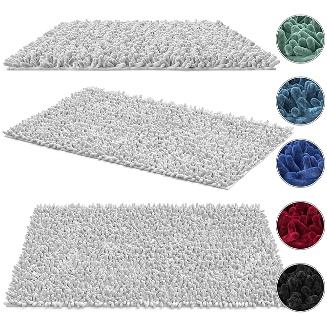 Chenille Bath Rug for Bathroom 3D model image 1