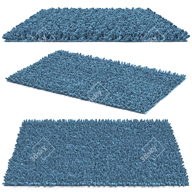 Chenille Bath Rug for Bathroom 3D model image 3