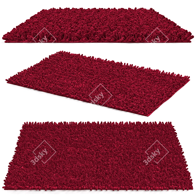 Chenille Bath Rug for Bathroom 3D model image 5