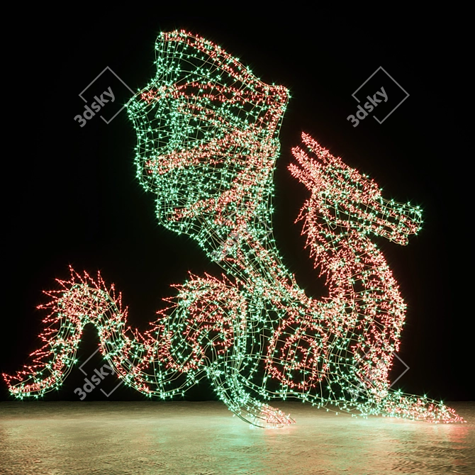  Dragon Garland Sculpture 3D model image 2