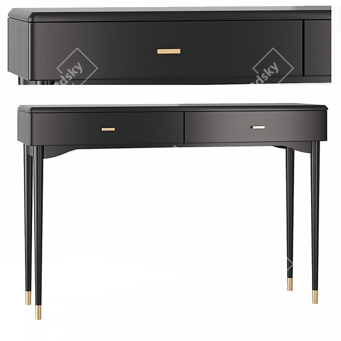 Novani Black Console with Drawers 3D model image 1