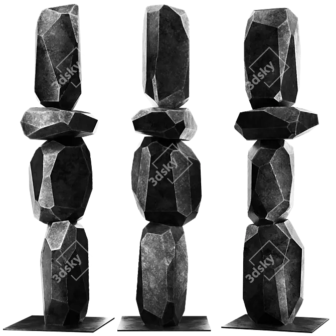 Totem Arik Levy Metal Sculpture 3D model image 2