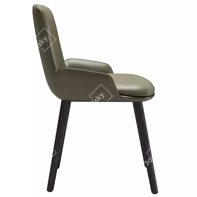 Modern Wing Chair in Leather 3D model image 4