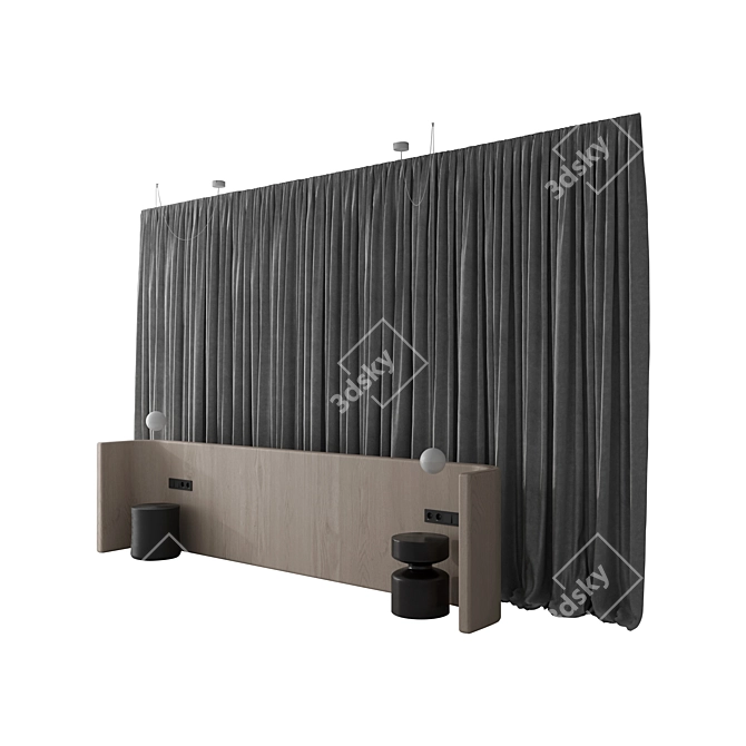 Luxury Headboard Wall Panel Set 3D model image 2