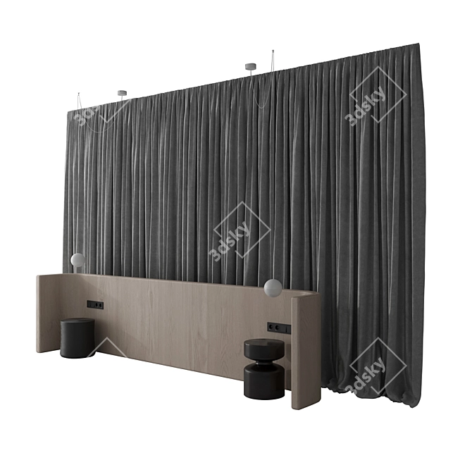 Luxury Headboard Wall Panel Set 3D model image 8