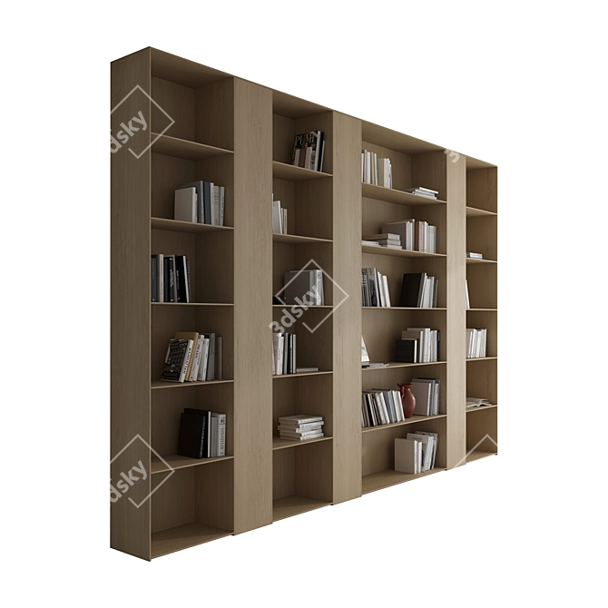 Luxury Bookcase 3D Model Kit 3D model image 2