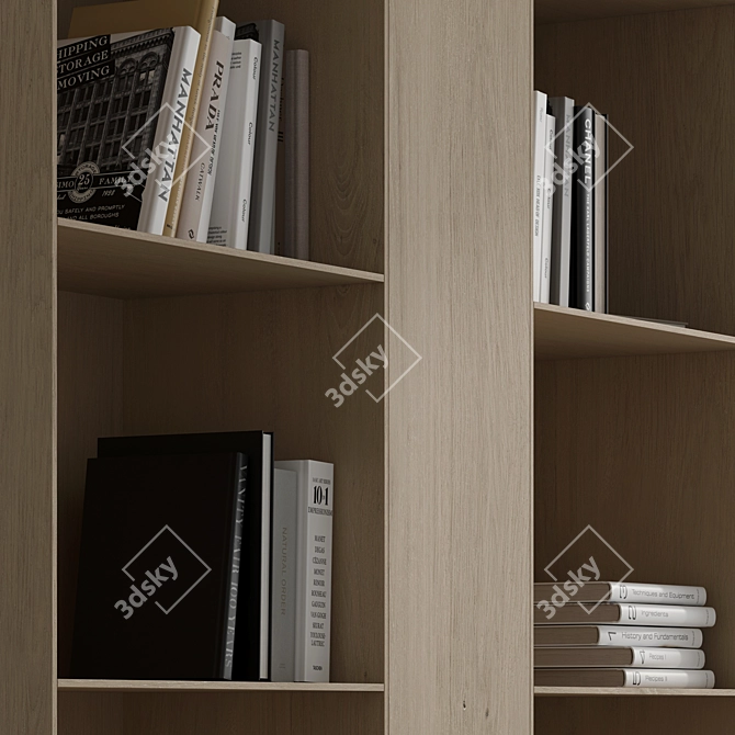 Luxury Bookcase 3D Model Kit 3D model image 4