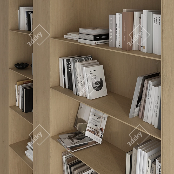 Luxury Bookcase 3D Model Kit 3D model image 5