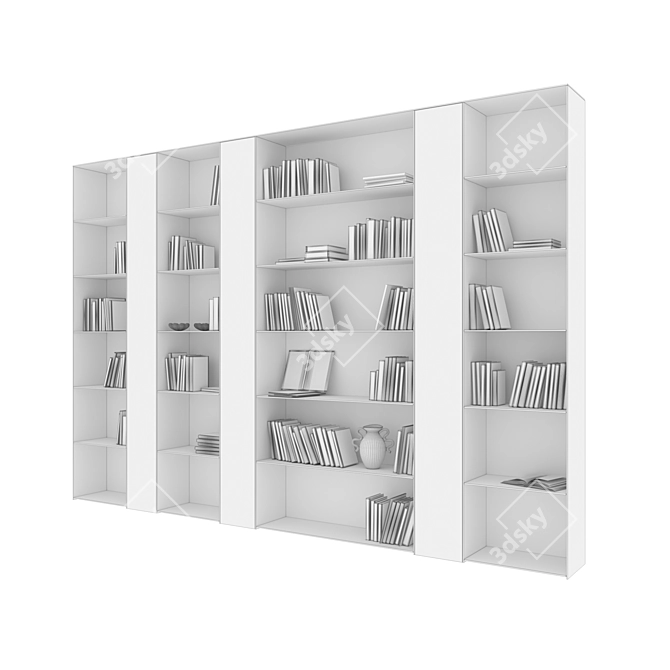 Luxury Bookcase 3D Model Kit 3D model image 6