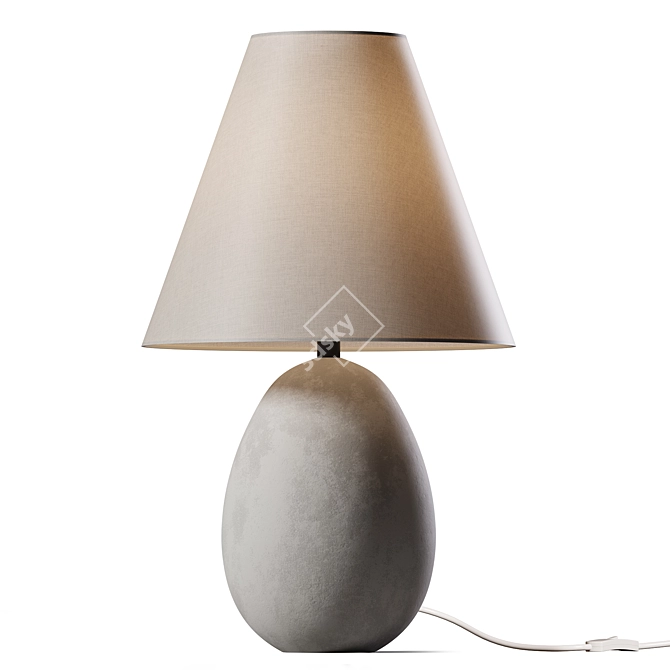 Droplet Alabaster Table Lamp: White Opulence 3D model image 3