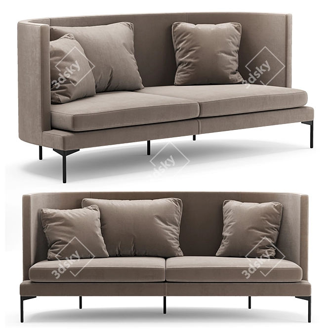 Modern Minimalist Living Divani Clan Sofa 3D model image 1