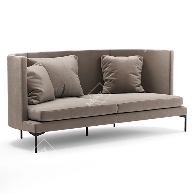 Modern Minimalist Living Divani Clan Sofa 3D model image 3