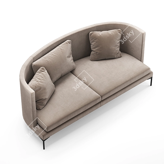 Modern Minimalist Living Divani Clan Sofa 3D model image 4