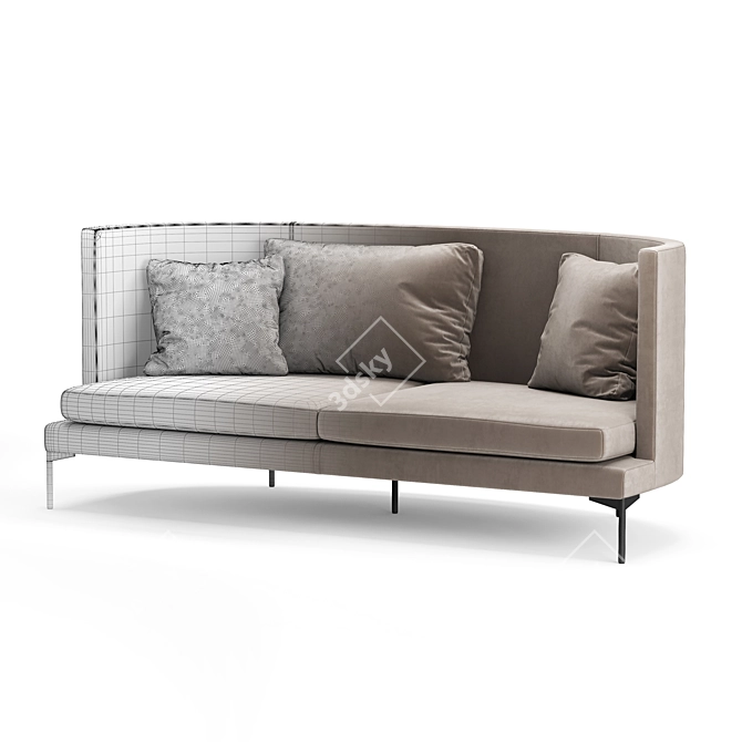 Modern Minimalist Living Divani Clan Sofa 3D model image 6