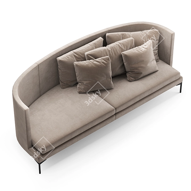 Modern and Stylish Living Divani Sofa 3D model image 4