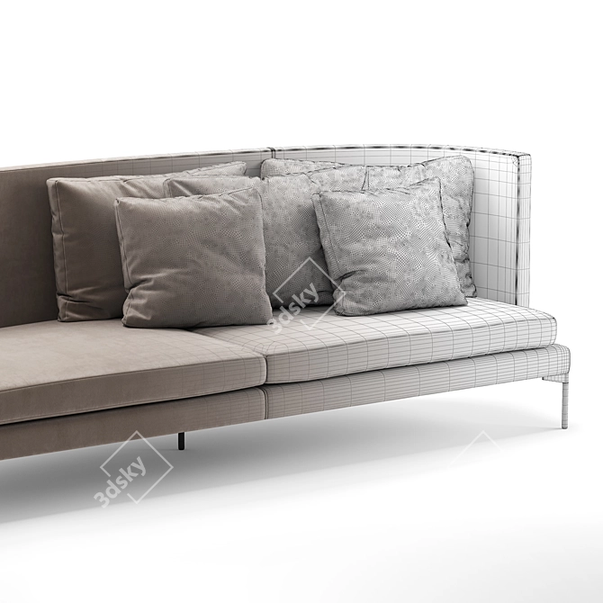 Modern and Stylish Living Divani Sofa 3D model image 6