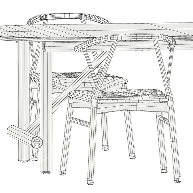 Modern Chic Dining Set: Valerie Chair & Ayana Table 3D model image 5