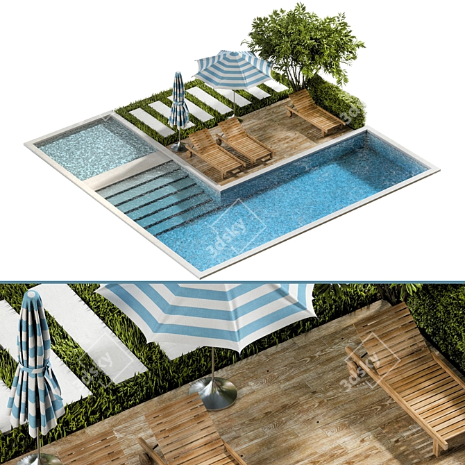 Luxury Pool with Stunning Render 3D model image 1